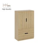  HAPPY FURNITURE , Tủ đựng đồ 2 ngăn kéo - DASH , TCM_027 , 70cm x 35cm x 112cm 