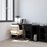  HAPPY FURNITURE , Bàn làm việc 1 ngăn kéo 1 cửa kính - NOAH , BAN_161 , 150cm x 59cm x 75cm DxRxC 