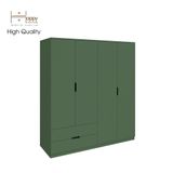  HAPPY FURNITURE , Tủ quần áo 4 cánh mở 2 ngăn kéo - MOLLY , TCM_109 , 160cm x 54cm x 176cm 