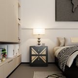  HAPPY FURNITURE , Táp đầu giường 2 ngăn kéo - CHARIS , THK_116 , 42cm x 45cm x 46cm 