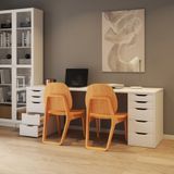  HAPPY FURNITURE , Bàn làm việc 2 bên ngăn tủ 2 chân sắt - LIDA , BAN_026 BAN_027 