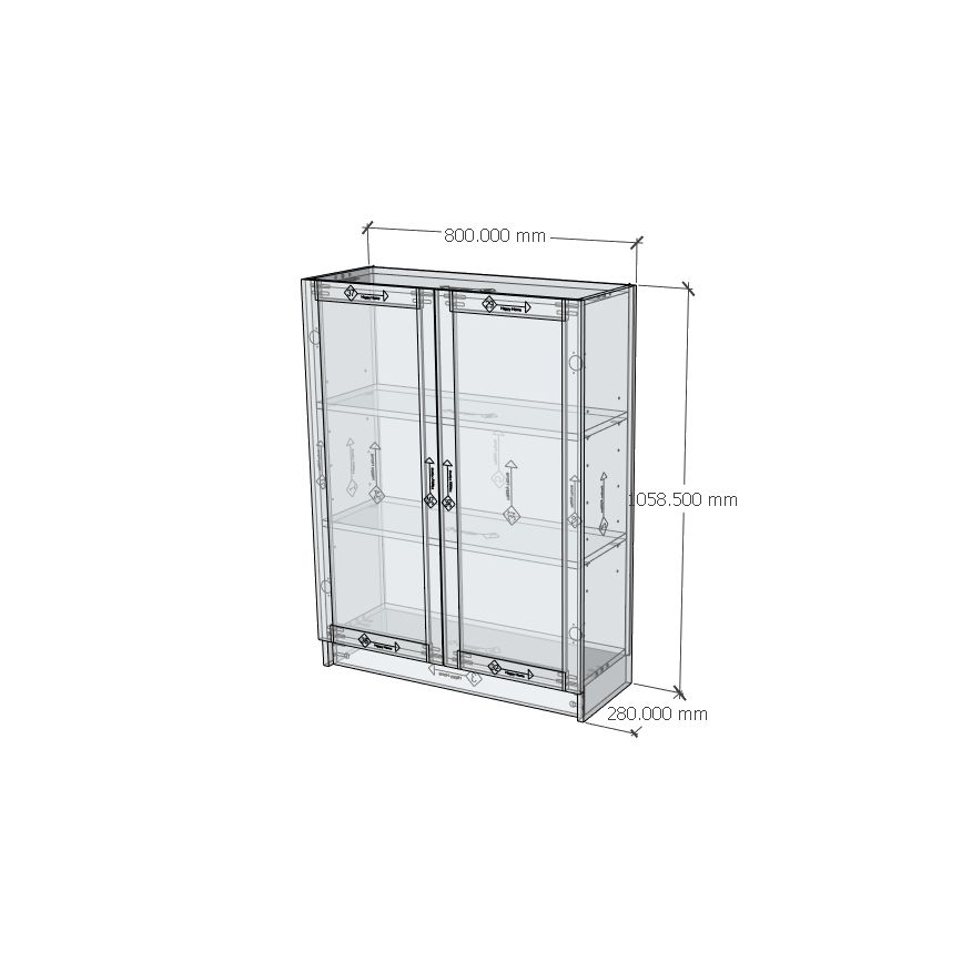  HAPPY FURNITURE , Kệ sách 3 tầng 2 cửa mở - CATY , KSA_054 , 80cm x 30cm x 106cm 