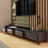  HAPPY FURNITURE , Kệ TV 4 ngăn kéo chân sắt - LAVIA , KTV_045 , 220cm x 40cm x 34cm 