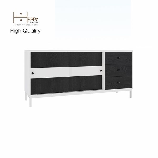  HAPPY FURNITURE , Kệ TV 2 cánh lùa chân sắt - TAKO , KTV_037 , 140cm x 40cm x 65cm 