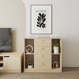  HAPPY FURNITURE , Tủ lưu trữ 4 ngăn kéo - MERI , THK_297 , 100cm x 40cm x 90cm DxRxC 