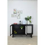  HAPPY FURNITURE , Tủ lưu trữ 3 cánh mây - MEYDAN , TCM_054 , 128cm x 40cm x 80cm 