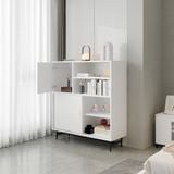  HAPPY FURNITURE , Tủ lưu trữ cánh lùa chân sắt - LUCA , TCL_015 , 108cm x 40cm x 120cm 