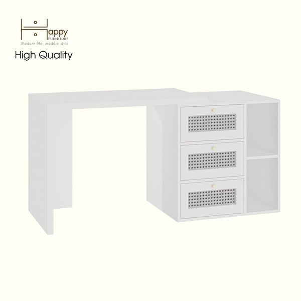  HAPPY FURNITURE , Bàn làm việc 3 ngăn kéo - MAY , BAN_152 , 150cm x 59cm x 75cm DxRxC 