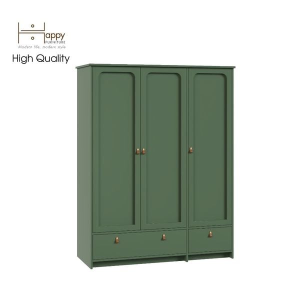  HAPPY FURNITURE , Tủ quần áo 3 cửa mở 2 ngăn kéo - NOMIA , TCM_038 , 140cm x 58cm x 180cm 