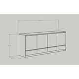  HAPPY FURNITURE , Tủ lưu trữ 4 cánh mở - OLA , TCM_076 , 180cm x 40cm x 76cm 