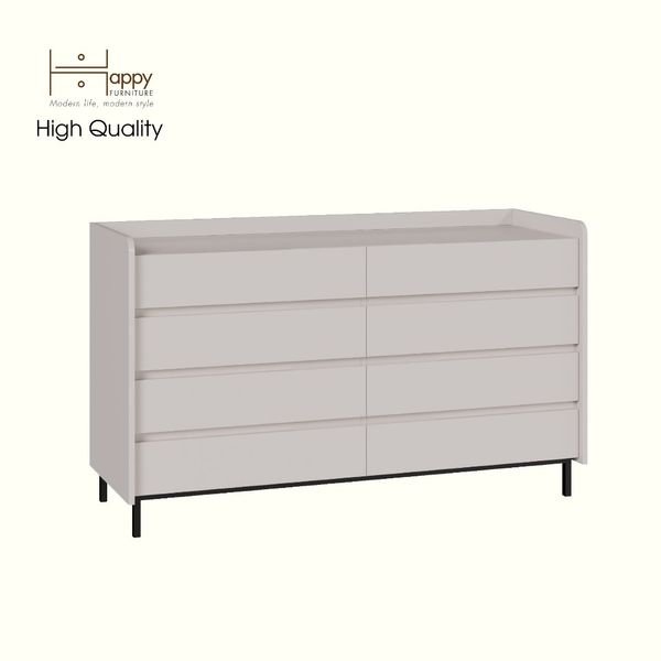  HAPPY FURNITURE , Tủ lưu trữ 8 ngăn kéo chân sắt - LAVIA , THK_156 , 140cm x 45cm x 82cm 