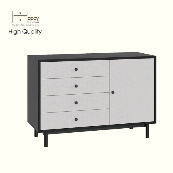  HAPPY FURNITURE , Tủ lưu trữ 4 ngăn kéo 1 cửa mở - LIVIK, THK_278 , 100cm x 40cm x 68cm DxRxC 