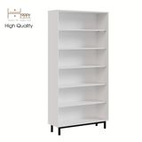  HAPPY FURNITURE , Kệ sách 6 tầng chân sắt - CATY , KSA_015 , 90cm x 30cm x 180cm 