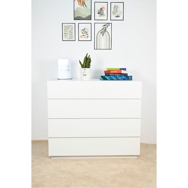  HAPPY FURNITURE , Tủ đựng đồ 4 ngăn kéo - MACRO , THK_039 , 92cm x 45cm x 80cm 