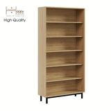  HAPPY FURNITURE , Kệ sách 6 tầng chân sắt - CATY , KSA_015 , 90cm x 30cm x 180cm 