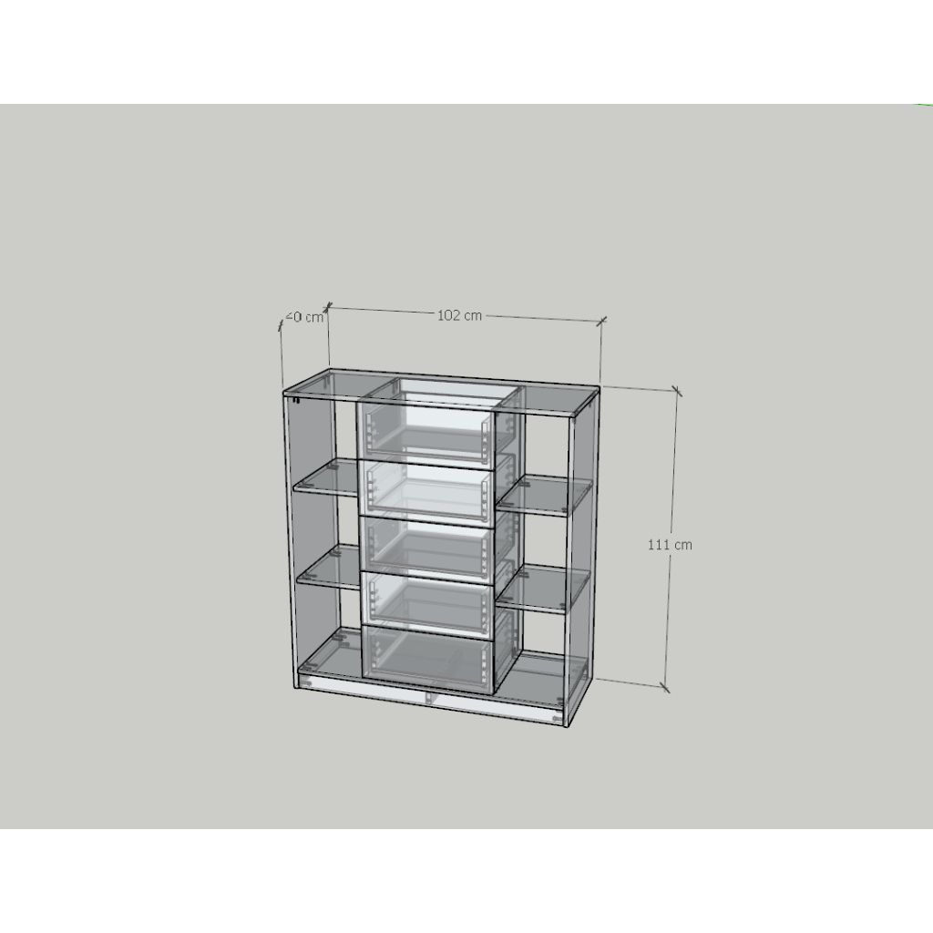  HAPPY FURNITURE , Tủ lưu trữ 5 ngăn kéo - MERI , THK_298 , 102cm x 40cm x 111cm DxRxC 