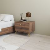  HAPPY FURNITURE , Táp đầu giường 2 ngăn kéo - HAPPI, THK_267 , 56cm x 40cm x 44cm DxRxC 
