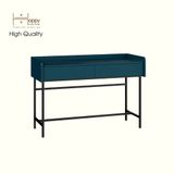  HAPPY FURNITURE , Bàn trang điểm 2 ngăn kéo chân sắt - LAVIA , BAN_086 , 120cm x 45cm x 80cm 