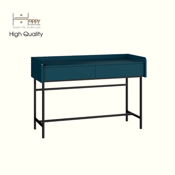  HAPPY FURNITURE , Bàn trang điểm 2 ngăn kéo chân sắt - LAVIA , BAN_086 , 120cm x 45cm x 80cm 