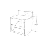  HAPPY FURNITURE , Táp đầu giường 2 ngăn kéo - PONIX , THK_110 , 50cm x 45cm x 46cm 