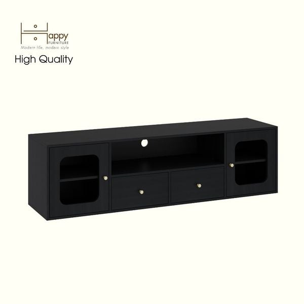  HAPPY FURNITURE , Kệ TV 2 cửa kính 2 ngăn kéo - NOAH , KTV_110 , 180cm x 45cm x 50cm DxRxC 