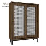  HAPPY FURNITURE , Tủ đựng đồ 2 cánh lùa chân sắt - ROTAN , TCL_030 , 80cm x 34cm x 110cm 
