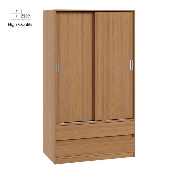  HAPPY FURNITURE , Tủ quần áo 2 cánh lùa - LUCA , TCL_014 , 100cm x 58cm x 176cm 