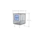  HAPPY FURNITURE , Táp đầu giường cửa kính 1 cánh mở  chân sắt - SISEEL , TCM_182 , 40cm x 40cm x 56cm 