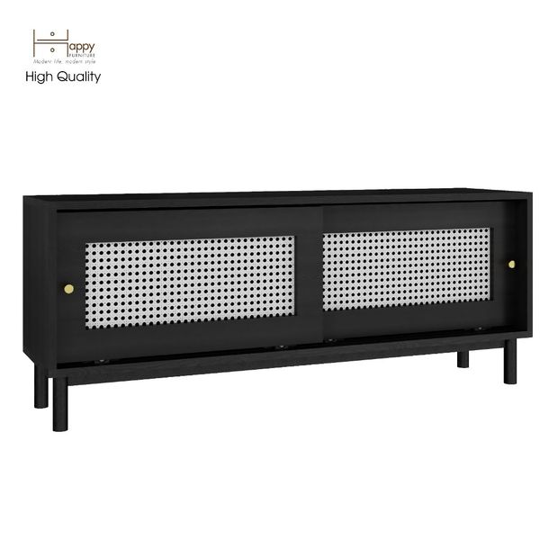  HAPPY FURNITURE , Tủ lưu trữ 2 cánh lùa chân sắt - ROTAN , TCL_031 , 120x30x48cm 