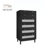  HAPPY FURNITURE , Tủ đựng đồ 6 ngăn kéo chân sắt - ROTAN , THK_128 , 60cm x 45cm x 112cm 