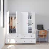  HAPPY FURNITURE , Tủ quần áo 4 cửa mở 4 ngăn kéo - CALYN , TCM_254 , 160cm x 54cm x 174cm DxRxC 