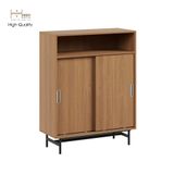  HAPPY FURNITURE , Tủ lưu trữ 3 ngăn cánh lùa chân sắt - LUCA , TCL_018 , 86cm x 36cm x 110cm 