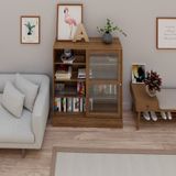  HAPPY FURNITURE , Tủ đựng đồ cửa kính 2 cánh lùa - SCANDINA , TCL_025 ,  120cm x 35cm x 136cm 