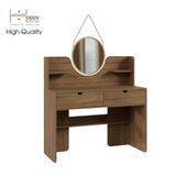  HAPPY FURNITURE , Bàn trang điểm 2 ngăn kéo kèm gương - CIRCLE , BAN_047 , 110cm x 45cm x 111cm 
