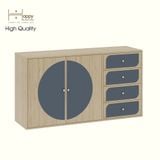  HAPPY FURNITURE , Tủ lưu trữ 2 cửa mở 4 ngăn kéo - BANA , TCM_126 , 140x40x76cm 