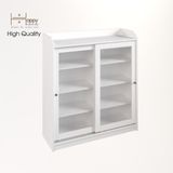  HAPPY FURNITURE , Tủ đựng đồ 2 cánh cửa kính - RUNI , TCL_001 , 105cm x 37cm x 116cm 