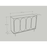  HAPPY FURNITURE , Tủ đựng đồ 4 cửa mở chân sắt - SWEETY , TCM_062 , 140cm x 40cm x 95cm 