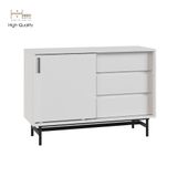  HAPPY FURNITURE , Tủ lưu trữ cánh lùa 3 ngăn kéo Chân sắt - LUCA , TCL_019, 100cm x 36cm x 70cm 