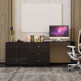  HAPPY FURNITURE , Tủ lưu trữ 6 ngăn kéo kết hợp bàn - VENNI , BAN_120 , 220cm x 45cm x 78cm DxRxC 