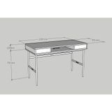  HAPPY FURNITURE , Bàn làm việc 3 ngăn chân sắt - BECKY ,  BAN_005 , 120cm x 55cm x 75cm 