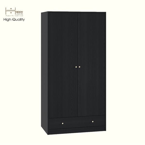  HAPPY FURNITURE , Tủ quần áo 2 cửa mở 1 ngăn kéo - HAPPI, TCM_232 , 90cm x 54cm x 180cm DxRxC 