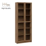  HAPPY FURNITURE , kệ sách 6 tầng cửa kính tích hợp đèn led - CATY , KSA_010_LED , 80cm x 30cm x 202cm 