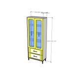  HAPPY FURNITURE , Tủ lưu trữ 2 cửa mở chân sắt - TAKO , TCM_142 , 70cm x 30cm x 180cm 