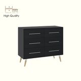  HAPPY FURNITURE , Tủ đựng đồ 6 ngăn chân gỗ chéo -  OSRI , THK_026 , 120cm x 50cm x 100cm 