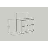  HAPPY FURNITURE , Táp đầu giường 2 ngăn kéo - DASH , THK_056 , 60cm x 40cm x 50cm 