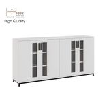  HAPPY FURNITURE , Tủ lưu trữ 4 cửa mở chân sắt - LOUIS , TCM_030 , 168cm x 36cm x 84cm 