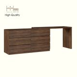  HAPPY FURNITURE , Tủ lưu trữ 6 ngăn kéo kết hợp bàn - VENNI , BAN_118 , 208cm x 45cm x 69cm DxRxC 