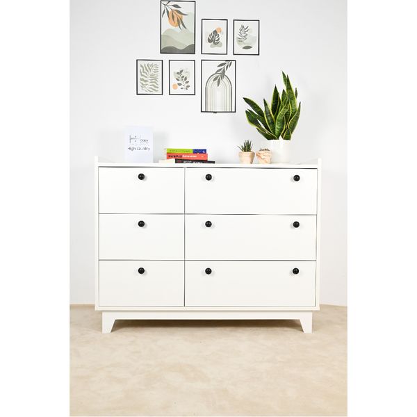  HAPPY FURNITURE , Tủ đựng đồ 6 ngăn kéo - KINA , THK_073 , 106cm x 45cm x 84cm 