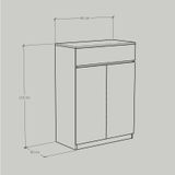  HAPPY FURNITURE , Tủ lưu trữ 2 cánh mở 1 ngăn kéo - OLA , TCM_078 , 80cm x 40cm x 110cm 