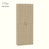 HAPPY FURNITURE , Kệ sách 6 tầng 4 cửa mở - CATY, KSA_078 , 80cm x 30cm x 202cm DxRxC 